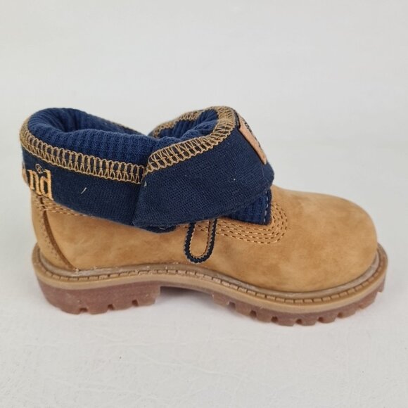 Timberland Roll Top Thrml TODDLER Boots Waterproof Wheat Leather - Picture 3 of 11